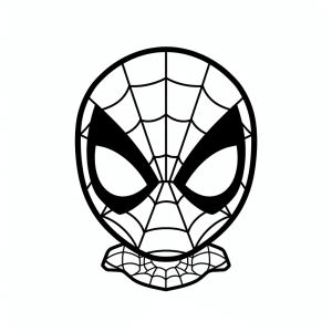 Spiderman face - Superhero mask coloring picture