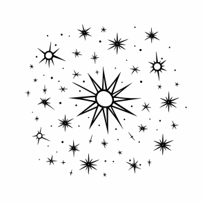 Star constellation - Sparkling star constellation to color in