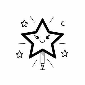 Star - Twinkling star magic wand coloring page