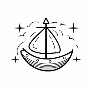 Star - Sailing ship star adventure coloring page