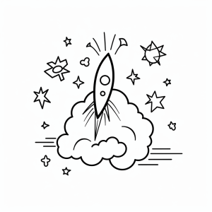 Starlight - Starlight rocket adventure - coloring page