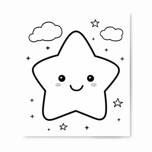 Starry sky - Happy starry night coloring page