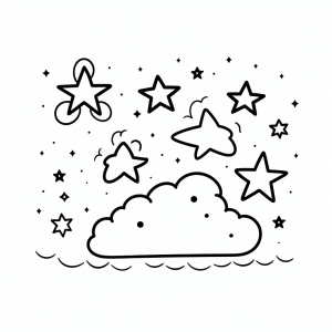 Starry sky - Starry sky drawing for children