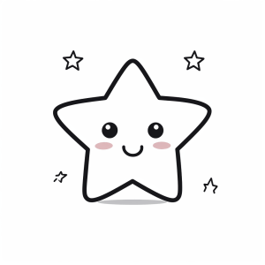 Stars - Stars sparkle coloring page for children