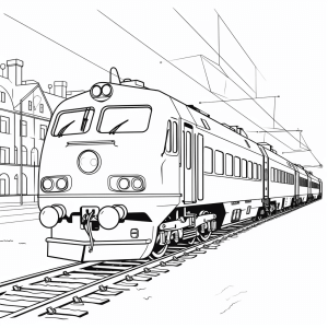 Steam locomotive railroad - Steam locomotive railroad adventure to color in