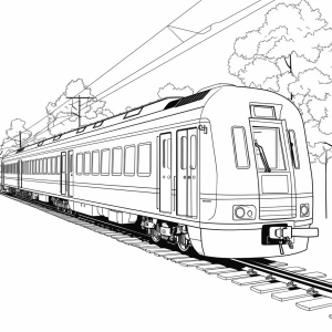 Steam locomotive railroad - Steam Train Railroad Coloring Page