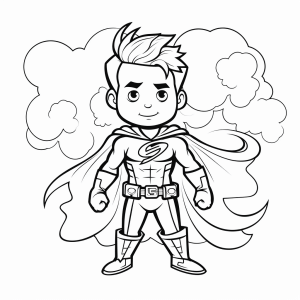 Storm - Superhero in a thunderstorm coloring page