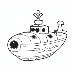 Submarine - Submarine adventure coloring picture