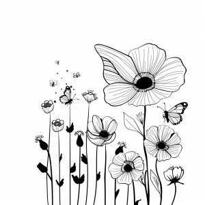 Summer flowers and butterflies - Summer blossoms and butterflies: a coloring adventure