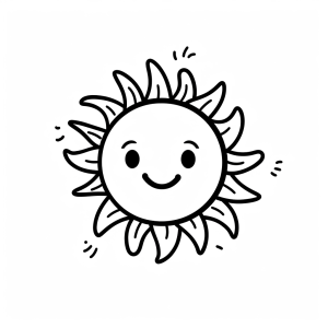 Sun - Drawing: Radiant sun to color in