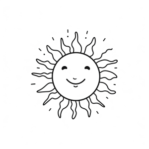 Sun - Radiant sunshine - coloring picture