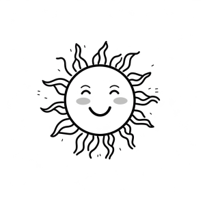 Sun - Cheerful sun to color in