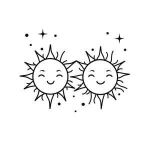 Sunbeams - Laughing Suns Drawing Template