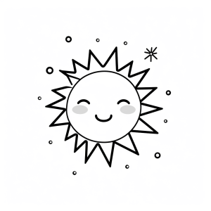 Sunbeams - Happy sun coloring page