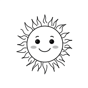 Sunbeams - Sun rays coloring picture for children