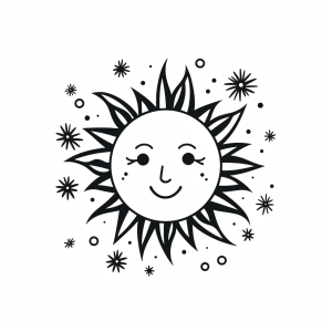 Sunbeams - Happy sun coloring page