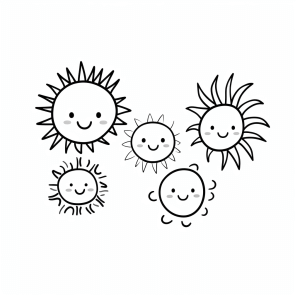 Sunbeams - Happy sunbeams coloring page