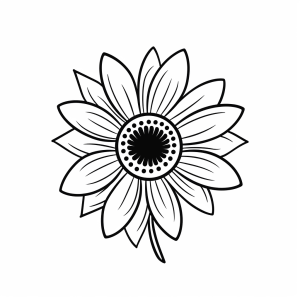 Sunflower - Sunflower drawing to color in