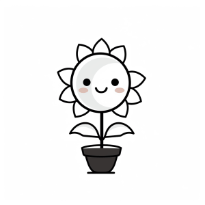 Sunflower - Smiling sunflower coloring page