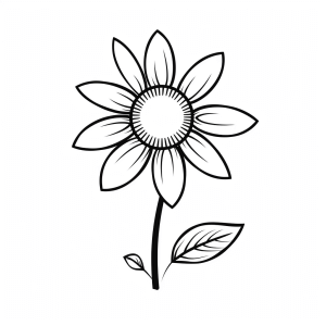 Sunflower - Radiant sunflower coloring page