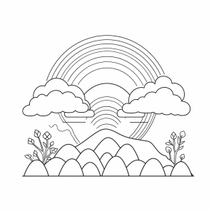 Sunrise - Sunrise mountains coloring page