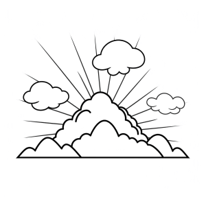 Sunset - Sunset sky coloring page