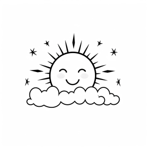 Sunset - Sunset sky magic coloring page