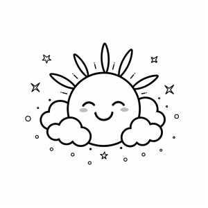 Sunset - Sunset coloring page for kids