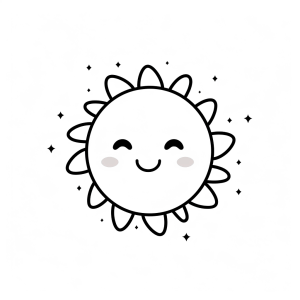 Sunshine - Sunshine coloring page for children