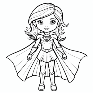 Supergirl - Superheroine flight adventure coloring page