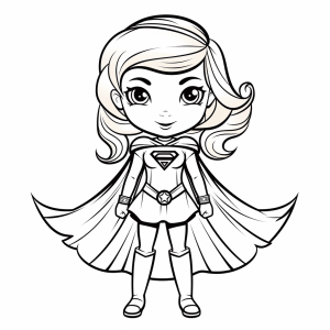 Supergirl - Superhero coloring picture for young artists