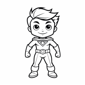 Superhero - Superhero coloring page: An adventure in black and white