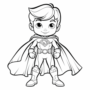 Superman - Superhero flight drawing template for kids