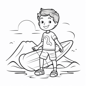 Surfing - Surfer adventure coloring picture