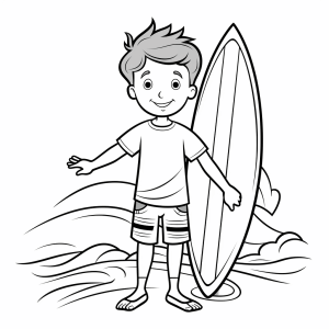 Surfing - Surfer adventure coloring picture