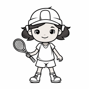 Tennis - Tennis fun coloring page for kids