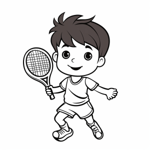 Tennis - Tennis player coloring page for children