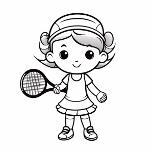 Tennis - Tennis player coloring page