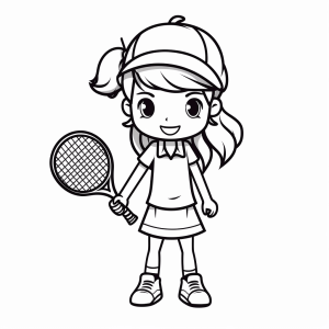 Tennis - Tennis player coloring picture for kids