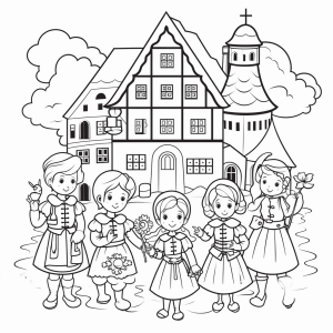 The Bremen Town Musicians - Bremen Town Musicians coloring page for children