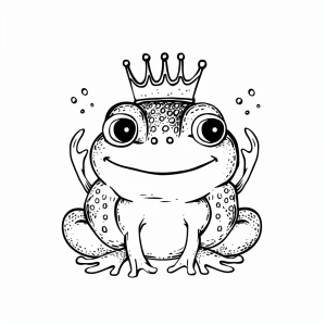 The Frog Prince - coloring picture for children - Frog Prince fairy tale coloring page