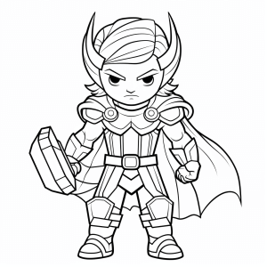 Thor - Thor superhero coloring page