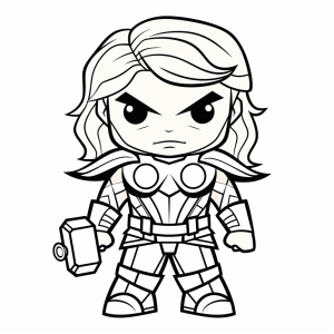 Thor - Coloring page of Thor, the god of thunder