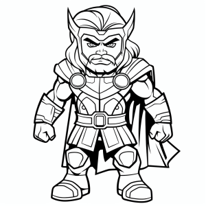 Thor - Thor in heroic pose coloring picture