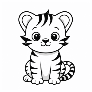 Tiger - Coloring picture cute tiger