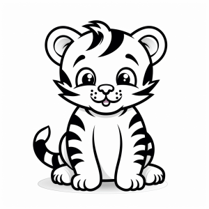 Tiger - Coloring picture cute little tiger