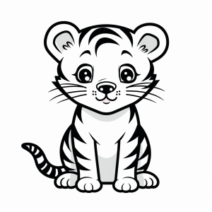 Tiger - Cute tiger cub coloring picture