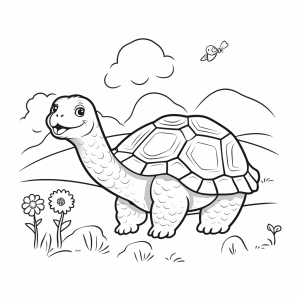 Tortoise - Friendly tortoise to color in