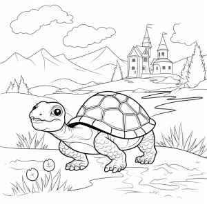 Tortoise - Tortoise coloring page for kids