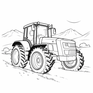 Tractor in the field - Tractor in the field coloring picture